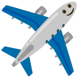 slightly smiling face and airplane