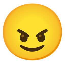 slightly smiling face and angry face