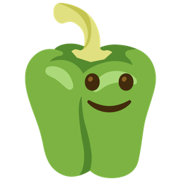 slightly smiling face and bell pepper