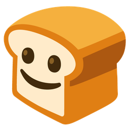 slightly smiling face and bread