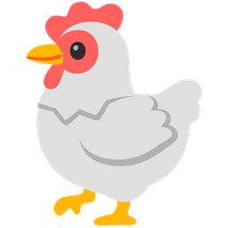 slightly smiling face and chicken