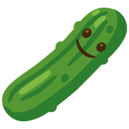 slightly smiling face and cucumber