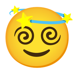 slightly smiling face and dizzy