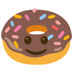 slightly smiling face and doughnut