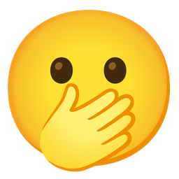 slightly smiling face and face with open eyes and hand over mouth