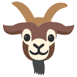 slightly smiling face and goat