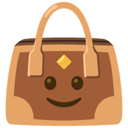 slightly smiling face and handbag