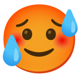slightly smiling face and hot face