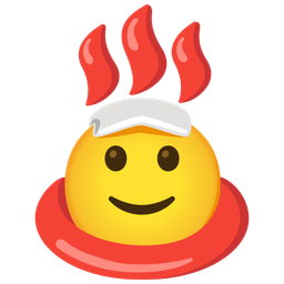 slightly smiling face and hot springs