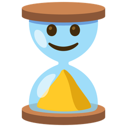 slightly smiling face and hourglass done