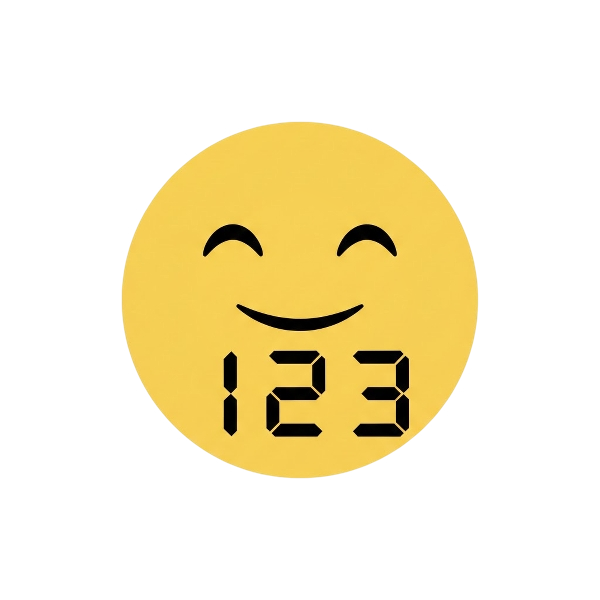 Slightly smiling face and Input numbers