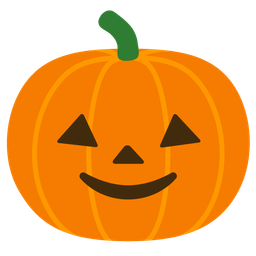 slightly smiling face and jack-o-lantern