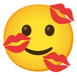 slightly smiling face and kiss mark