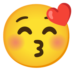 Slightly smiling face and Kissing face with closed eyes