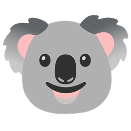 slightly smiling face and koala