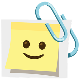 slightly smiling face and linked paperclips