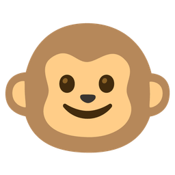 slightly smiling face and monkey face