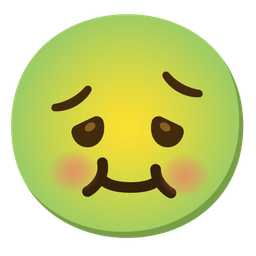 slightly smiling face and nauseated face