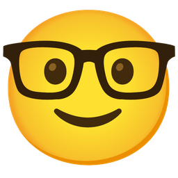 slightly smiling face and nerd face