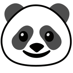 slightly smiling face and panda