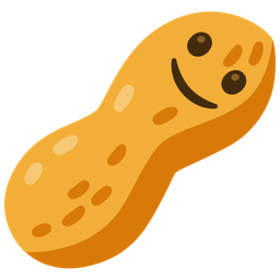 slightly smiling face and peanuts