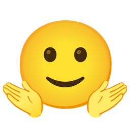 slightly smiling face and person shrugging