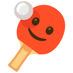 slightly smiling face and ping pong