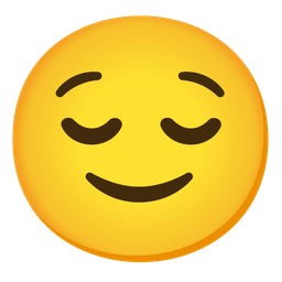 slightly smiling face and relieved face