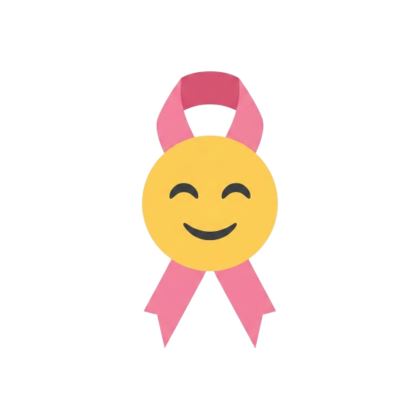 Slightly smiling face and Reminder ribbon