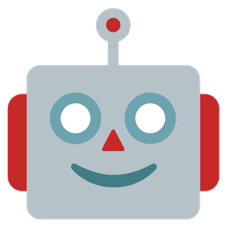 slightly smiling face and robot