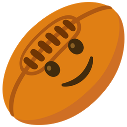 slightly smiling face and rugby football