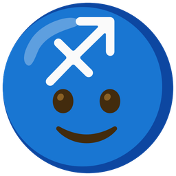 slightly smiling face and Sagittarius