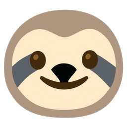 slightly smiling face and sloth