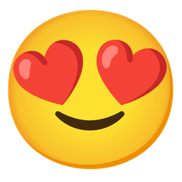 Slightly smiling face and Smiling face with heart-eyes