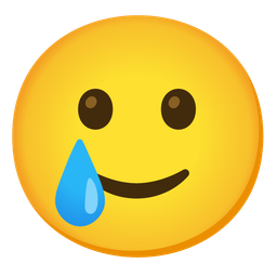 Slightly smiling face and Smiling face with tear