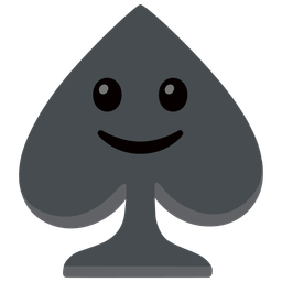 slightly smiling face and spade suit
