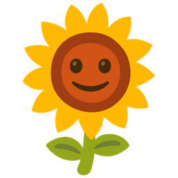 slightly smiling face and sunflower