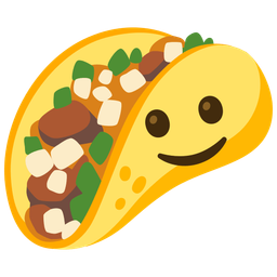 slightly smiling face and taco