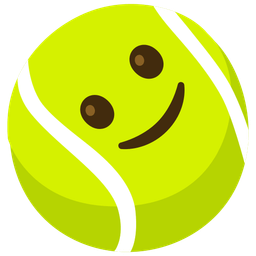 slightly smiling face and tennis