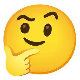 slightly smiling face and thinking face