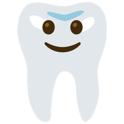 slightly smiling face and tooth
