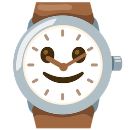 slightly smiling face and watch