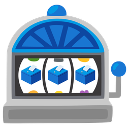 slot machine and ballot box with ballot