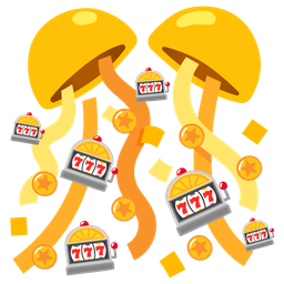 slot machine and confetti ball