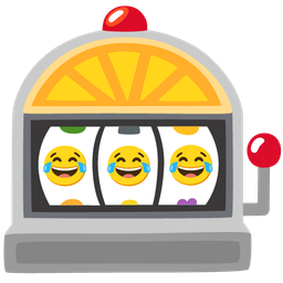 Slot machine and Face with tears of joy