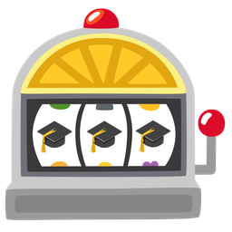 slot machine and graduation cap