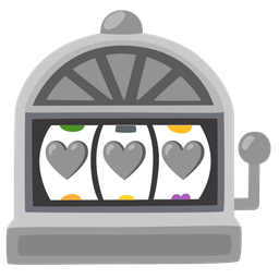 slot machine and grey heart