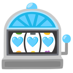 slot machine and light blue heart