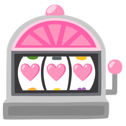slot machine and pink heart