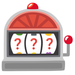 slot machine and red question mark